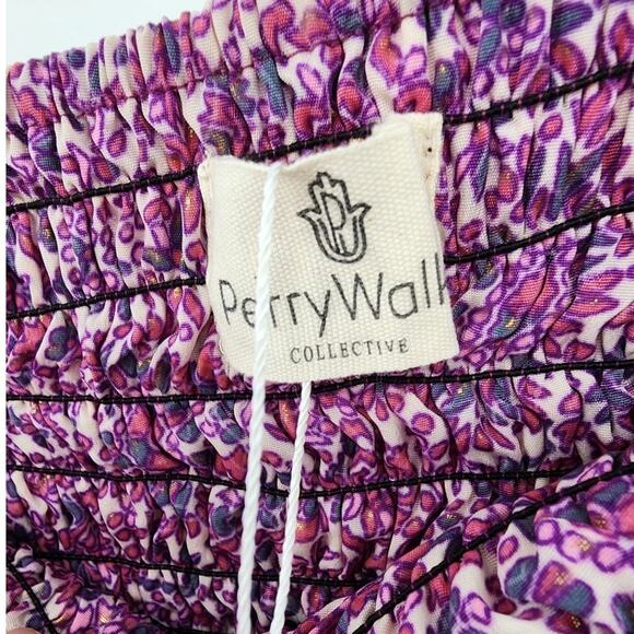 New NWT Perry Walker Collective Silk Blend Floral Strapless Dress One Size - Picture 4 of 6